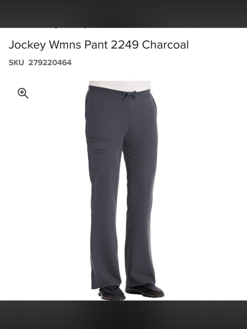 Jockey Charcoal Grey Scrub pants - SMALL TALL